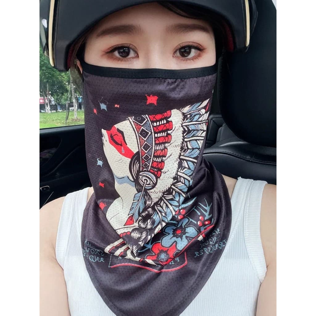 Máscara protetora solar rosto cheio Anti-UV verão homens mulheres ao ar livre motocicleta equitação esportes gelo seda r