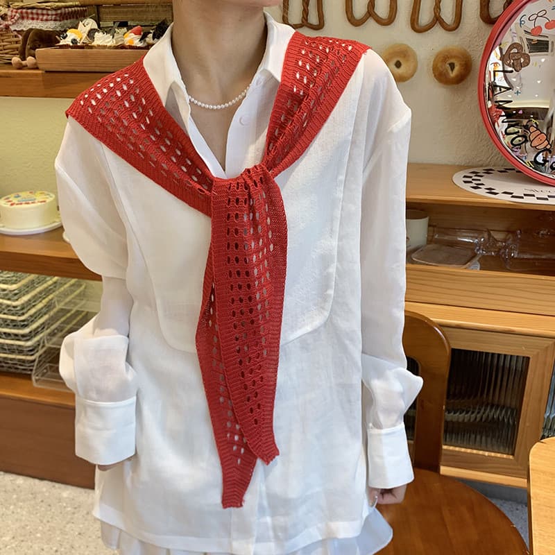 Oco de malha pequeno xale exterior jogo feminino novo estilo moda decoração ar condicionado quarto combinando ombro verã
