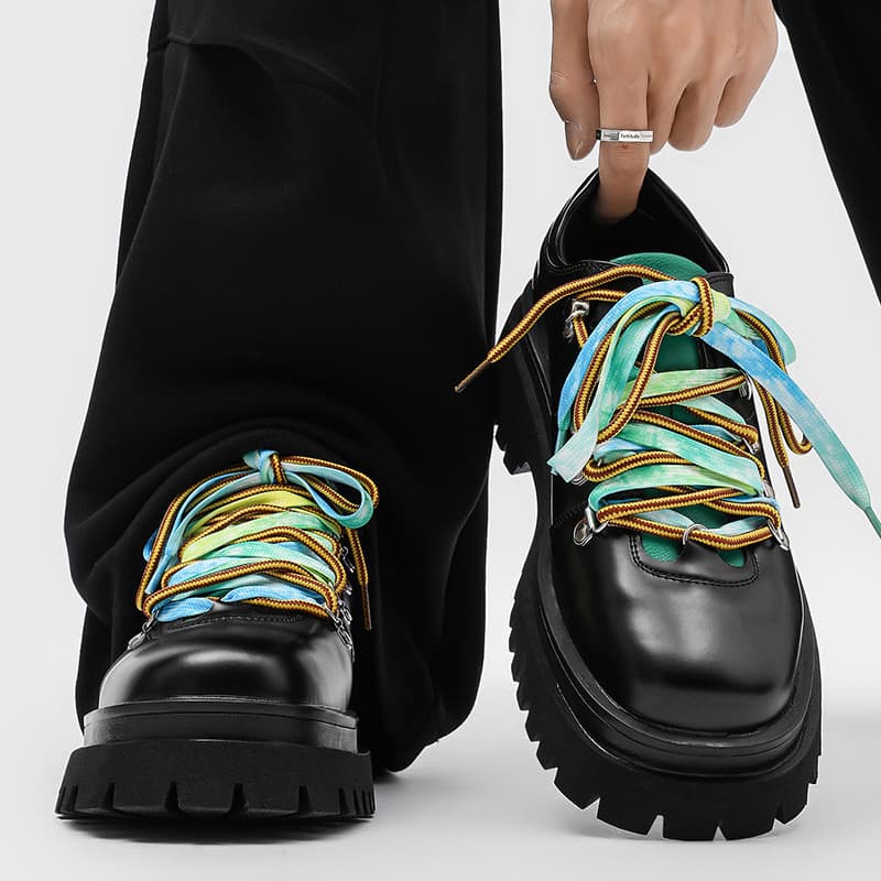 2025 novo estilo sapatos masculinos de sola grossa aumentando sapatos de couro casuais estilo britânico Retro Derby sapa