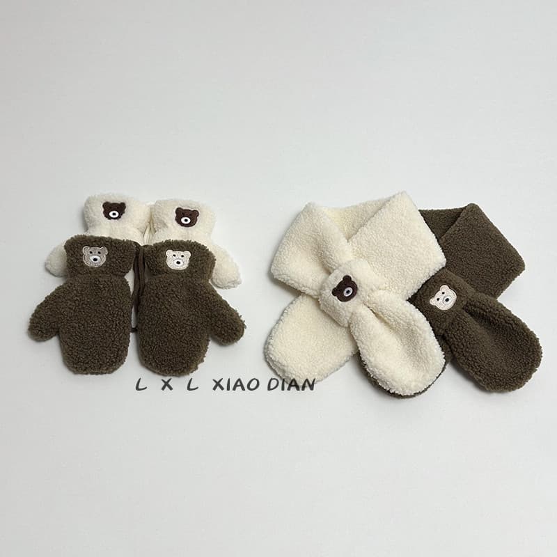 Crianças luvas meninos de pelúcia engrossado dedo quente tudo incluído inverno à prova de vento bebê menina luvas cachec