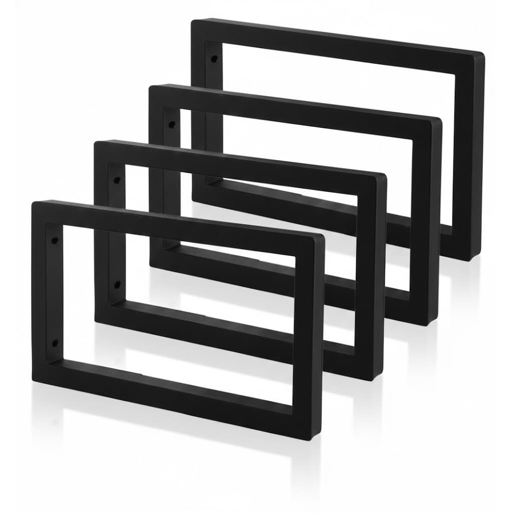 4 unidades (Quarteto) Suporte 23 x 14 Estilo Industrial Prateleira - Preto