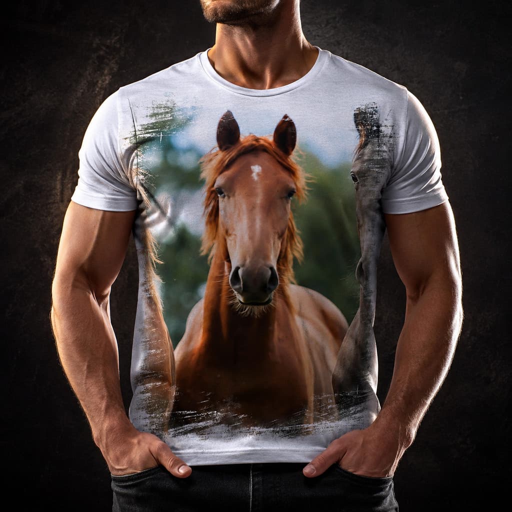 Camisa Camiseta Masculina Cavalo 135