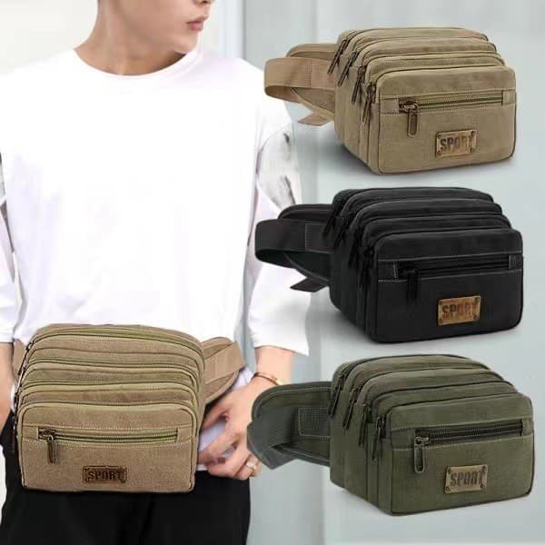 Bolsa de cintura para homens e mulheres, multifuncional, grande capacidade, prática, resistente ao desgaste, lona imperm