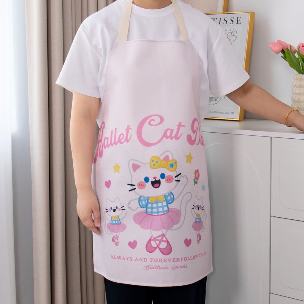 Bonito dos desenhos animados avental de cozinha cinta Design trabalho Anti-sujo casa cozinhar adulto roupas de trabalho