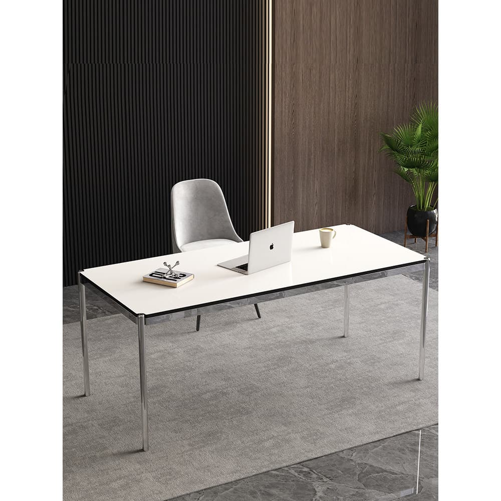 Mesa de aço inoxidável retangular mesa de conferência computador saco Medieval como USM estilo escrita Design ins