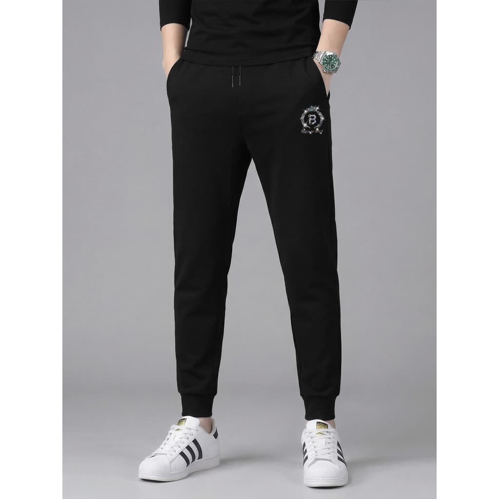 Calças casuais masculinas outono inverno novo estilo escovado engrossado calças esportivas Sweatpants estilo fino calças