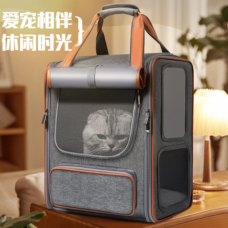 Bolsa para gatos Bolsa para animais de estimação Mochila portátil para transporte Bolsa dobrável para gatos de grande ca