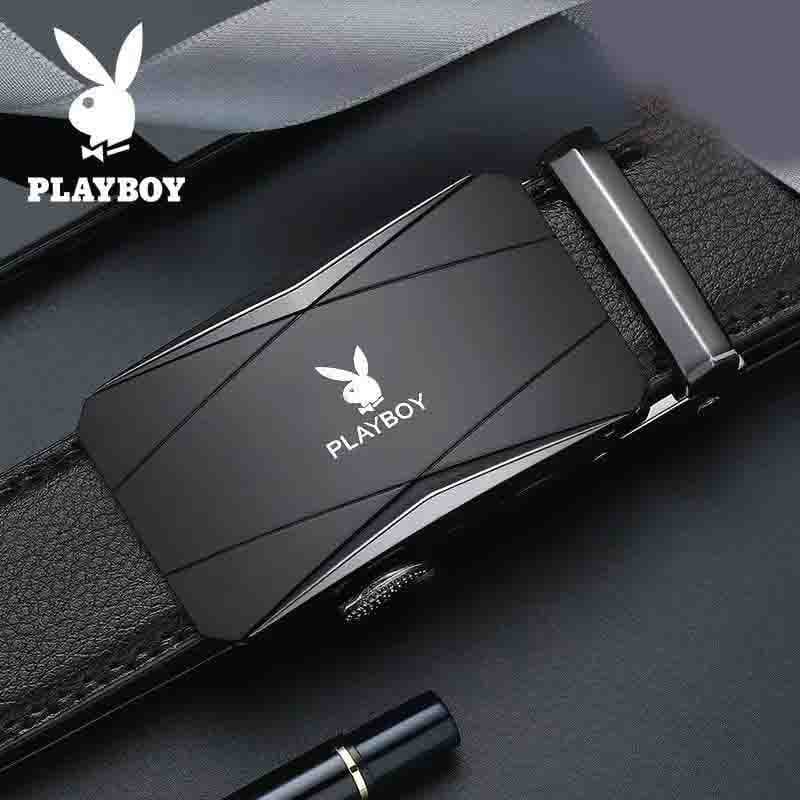 Playboy cinto masculino fivela automática 2025 cinto de couro Formal terno calças cinto moda jovem estilo couro macio