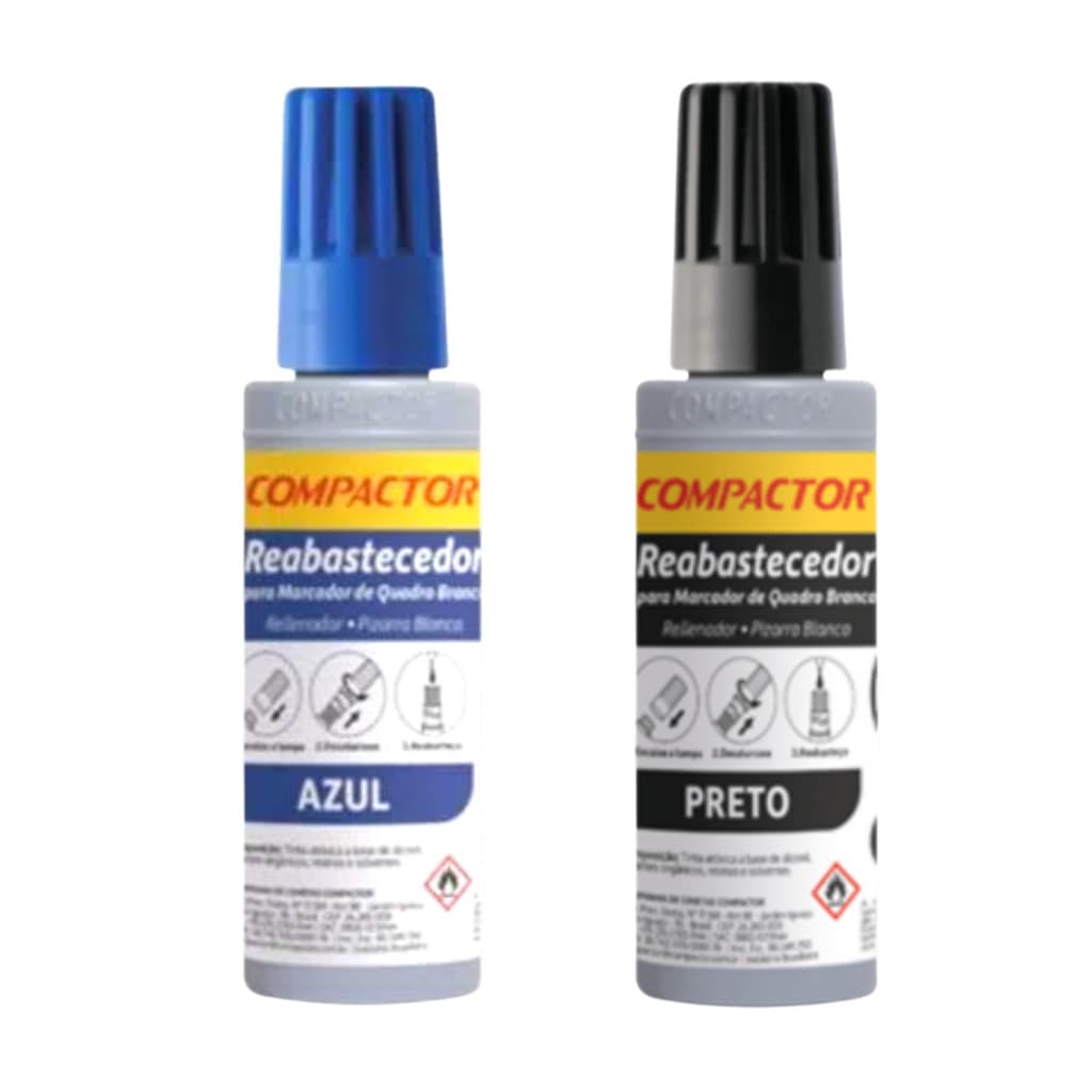 Kit 2 Reabastecedores Para Marcador de Quadro Branco - COMPACTOR