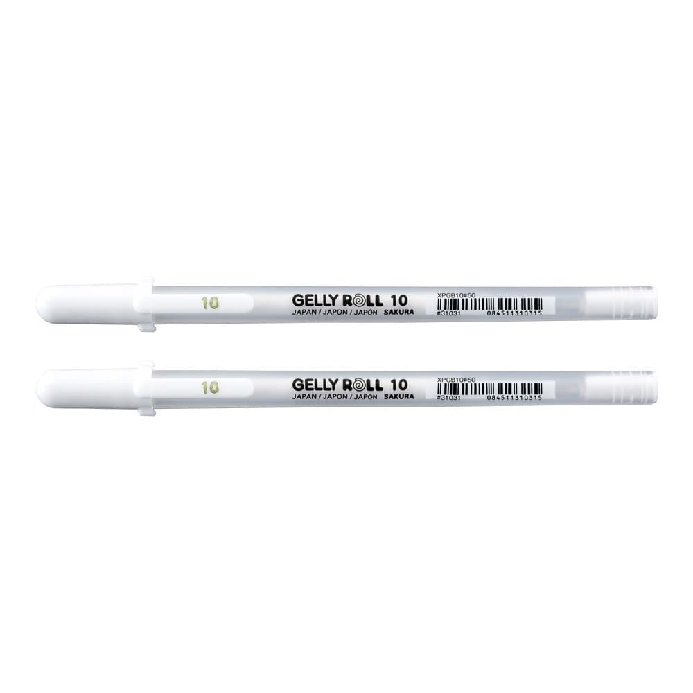Kit Caneta Gel Sakura Gelly Roll 10 Branca 2 Unidades