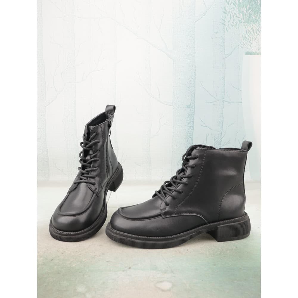 Preto plataforma impermeável de salto baixo simples sapatos femininos rendas zíper botas femininas mãe sapatos de tubo c