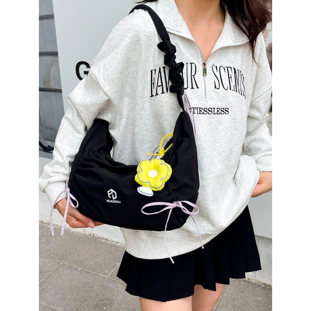 2026 novo estilo bolsa de lona de grande capacidade feminina primavera verão All-Match bolsa mensageiro de um ombro