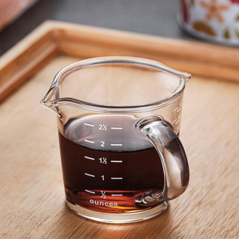 Copo de café italiano de boca dupla, copo de onça, Mini escala dupla face, copo de medição de vidro, copo pequeno de lei