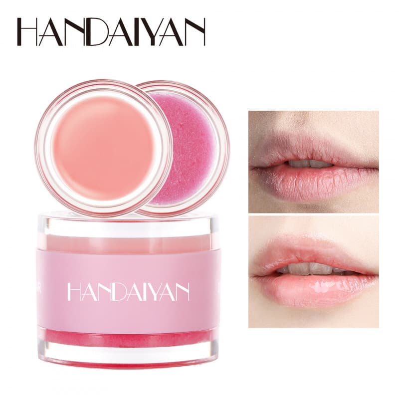 Handaiyan Máscara labial fosca de efeito duplo esfoliante reparador batom Anti-secagem labial