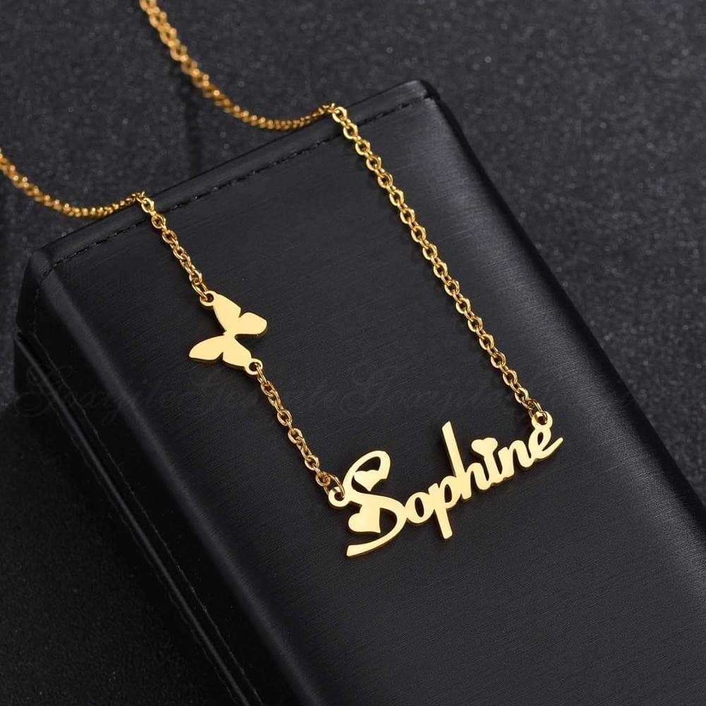 [Colar com Nome Personalizado] Colar de Borboleta Presente para Mulheres KTFQ