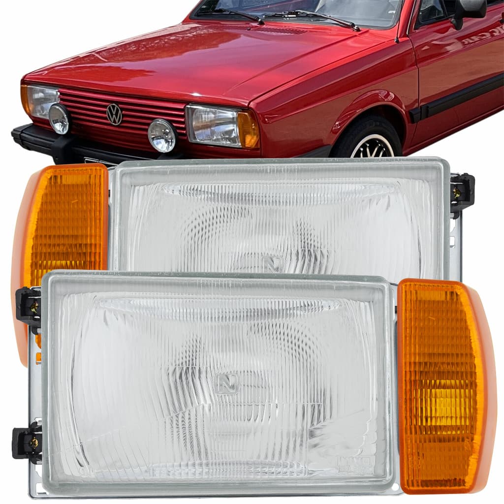 Par Farol Dianteiro Parati Voyage 1982 1983 1984 1985 1986 + Lanterna Ambar