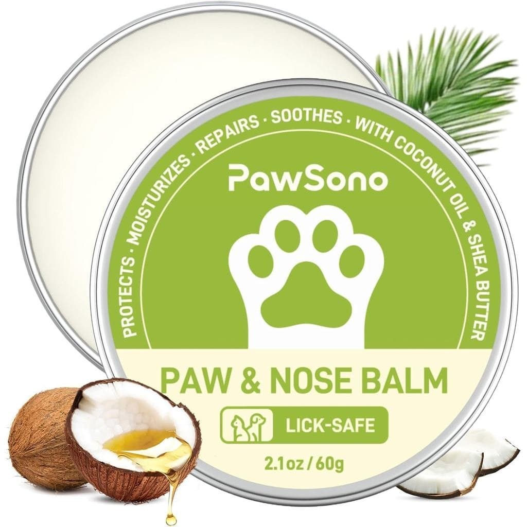 Bálsamo PawSono Lick-Safe para Patas e Nariz com Óleo de Coco |   Hidratante Universal para Aparas e Focinhos Secos e Ra