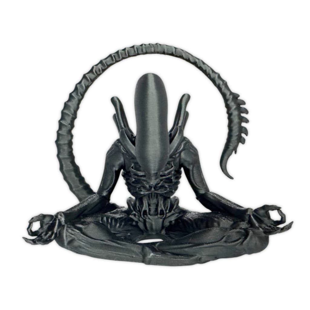 Estátua Alien Meditando | Estilo Buda | Geek Decorativo | Impressão 3D