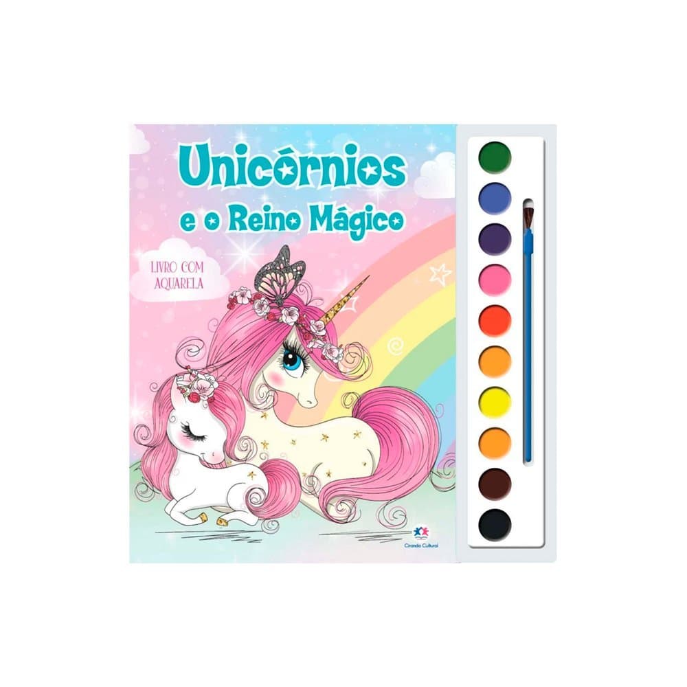 Livro com Aquarela Unicórnios - Ciranda Cultural