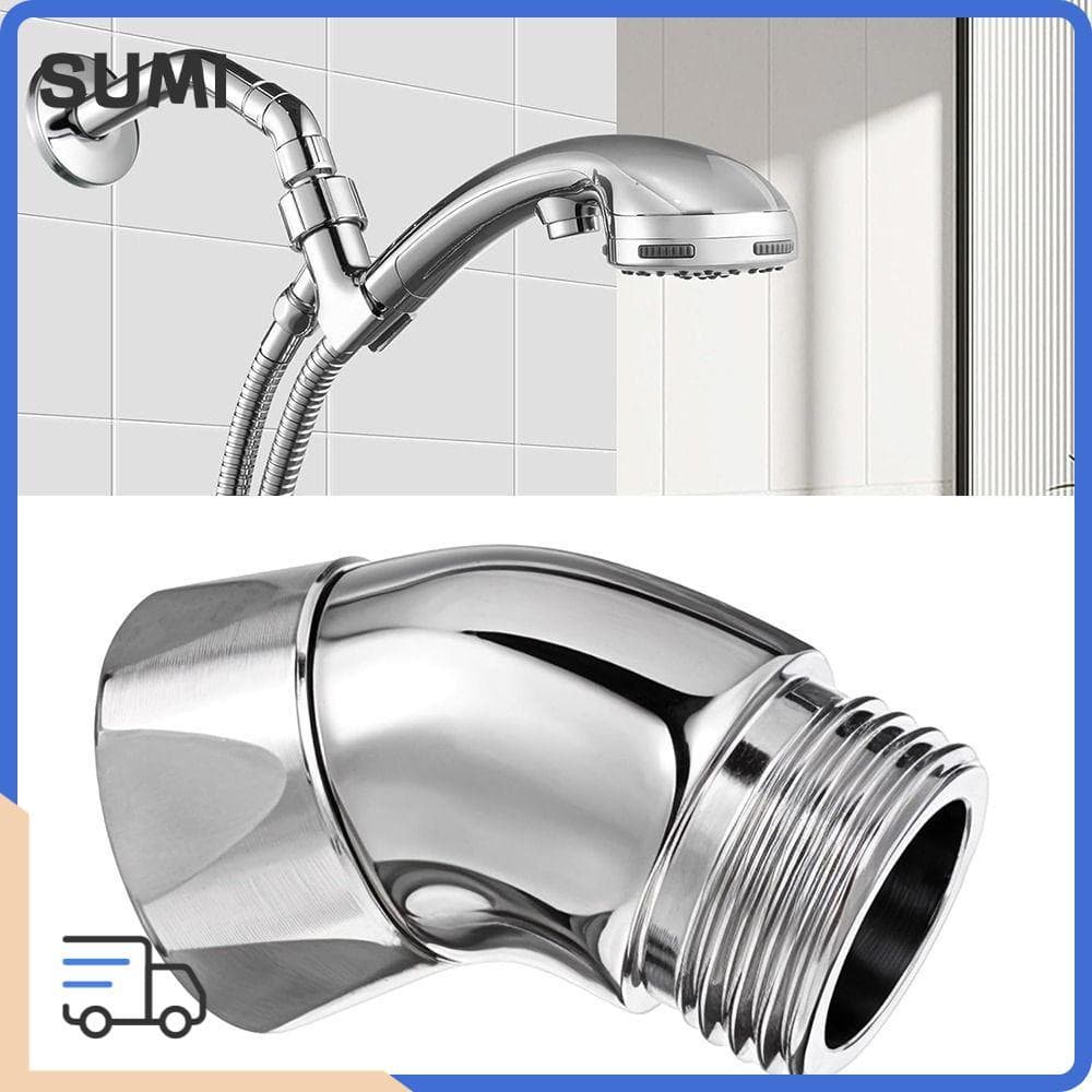 Adaptador De Cotovelo De Cabeça De Chuveiro LUCKY-SUMI , Ângulo De Braço De Cobre Prateado , Extensor 135 Graus