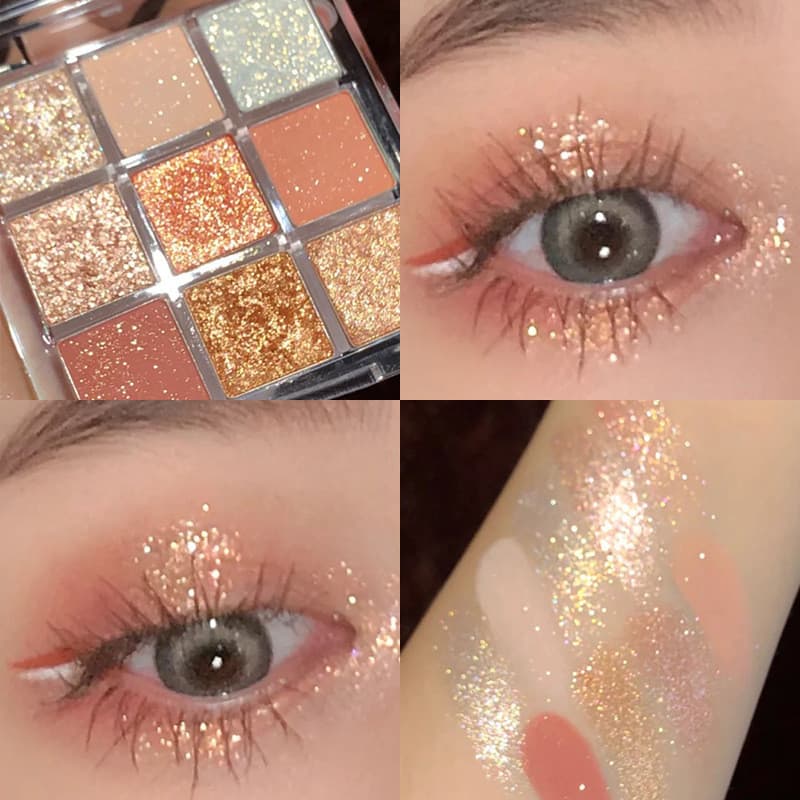 COCO VENUS paleta de sombras acrílicas transparentes de nove cores peroladas foscas cor terra Jiugongge sombra CE9 cores