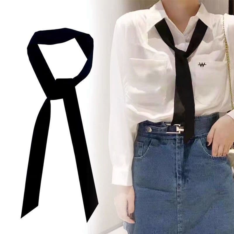 Gravata borboleta de Chiffon, gravata fina, decote, decoração, camisa combinando, lenço de seda, gravata Casual feminina