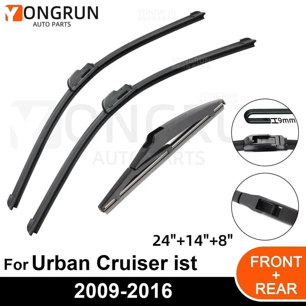 Para-Brisa Do Carro Dianteiro Traseiro Lâmina De Limpador Acessórios De Borracha Toyota Urbano Cruiser ist XP110 24 " 14