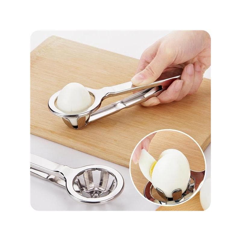 Cortador de ovos de cozinha doméstica, aço inoxidável, multifuncional, descascador dividido, Manual simples, corte solto