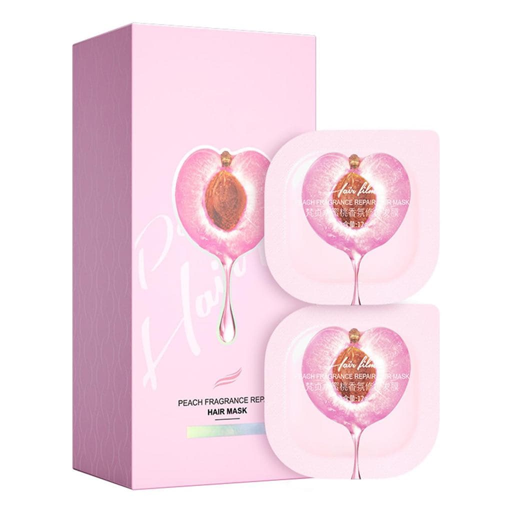 Máscara Capilar Suavizante de Pêssego - Pacote com 6 Unidades (12ml Cada), Tratamento de Condicionamento Profundo para C