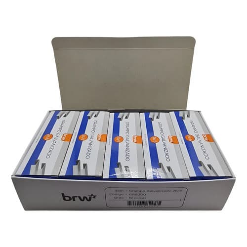 Kit 20 Caixas Grampo 26/6 P/ Grampeador De Papel Galvanizado Galvanizado