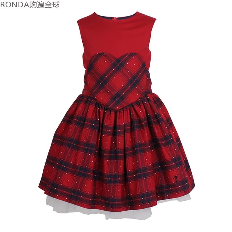 Reino Unido Importado JESSIE E JAMES Puro Algodão Xadrez Primavera Verão Meninas Vestido Saia Sem Mangas 4-9 Anos de Ida