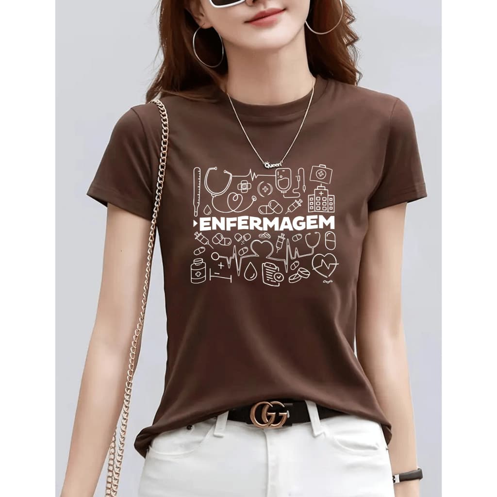Camiseta UNISSEX 100% Algodão ENFERMAGEM