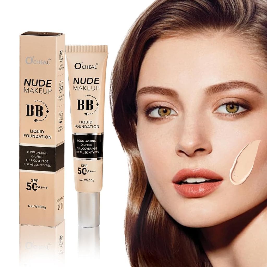Creme BB O'CHEAL com FPS 50+ |   Hidratante com Cobertura Total e Cor, com Base em Pó Corretiva Modulável, Sem Óleo, Hid