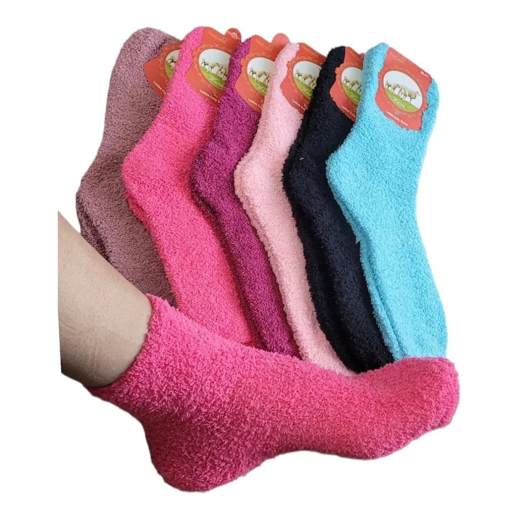 Meia Plush Felpuda Peluciada Adulto Feminina Inverno Quente