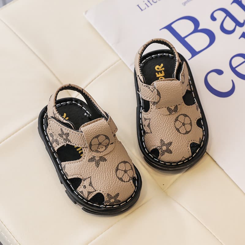 Infantil Baotou anti-chute sapatos da criança verão sola macia menino bebê recém-nascido sandálias antiderrapantes Velcr