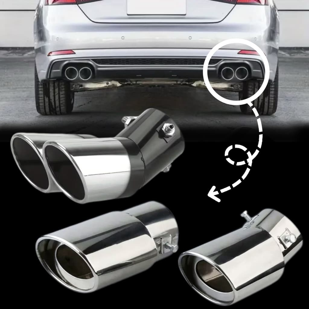 Ponteira de Escapamento Curva/Reta Universal Dupla Saída ou Simples- Estilo e Durabilidade
