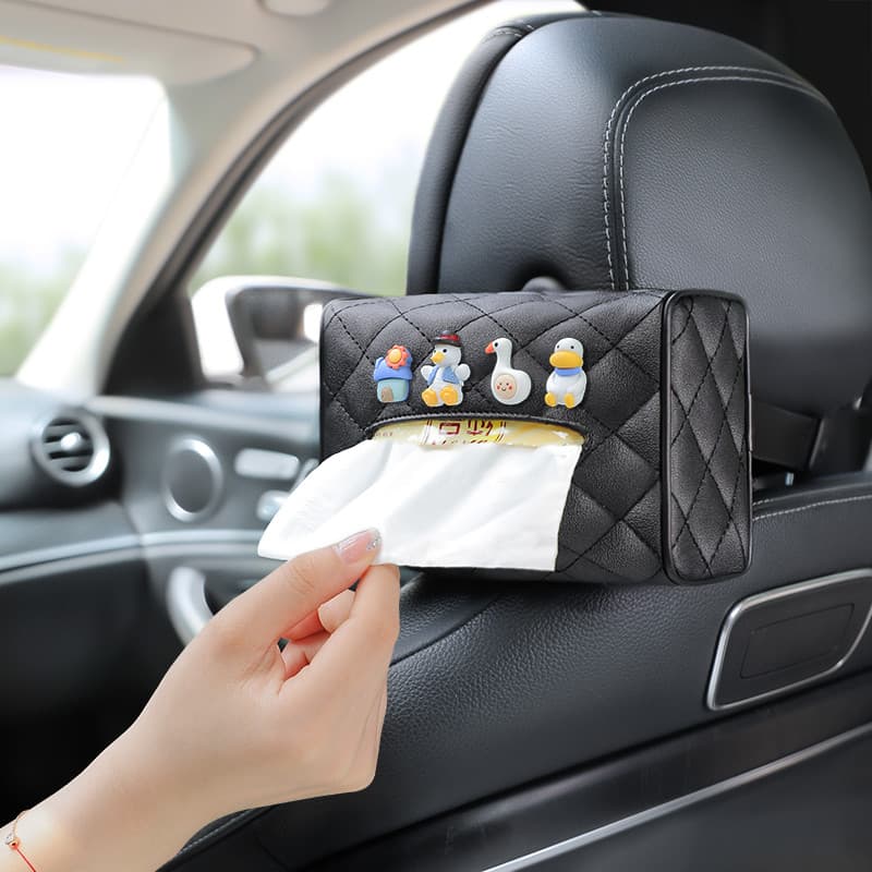 Criativo bonito caixa de tecido do carro dos desenhos animados assento carro pendurado estilo Interior caixa tecido apoi