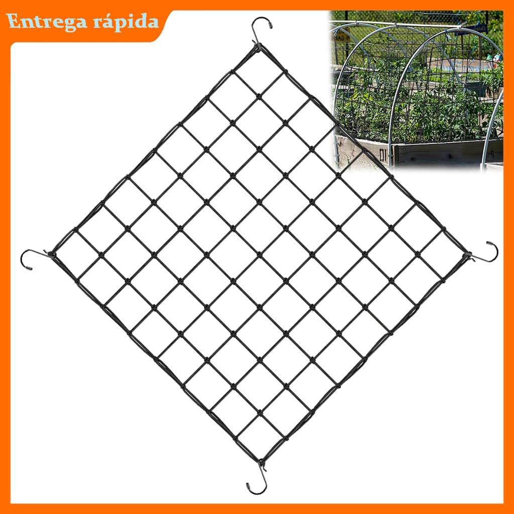 80 x 80 cm, Rede de treliça elástica para sala de cultivo, rede de plantas resistentes com ganchos