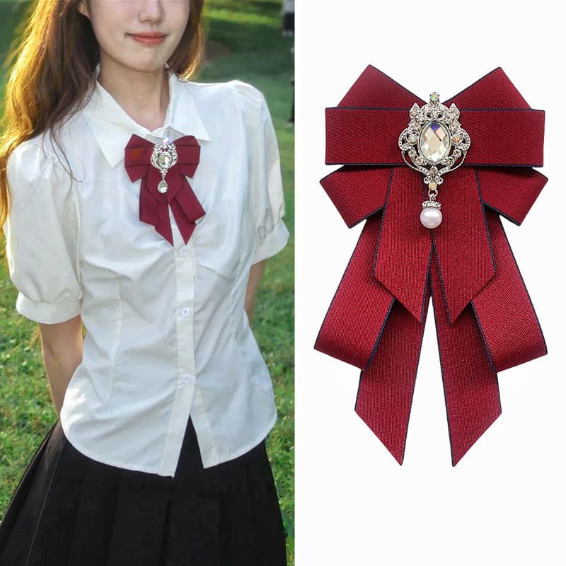 Gravata borboleta feminina estilo Preppy japonês uniforme de solteiro formatura foto Bowknot acessórios camisa saia crav