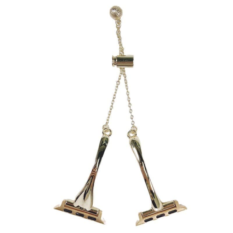 Pulseira de relógio feminina luxuosa com strass brilhante pérola Apple, pulseira de substituição de decoração de Metal e