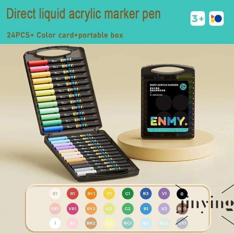 Marcadores De Tinta Acrílica-Caneta Graffiti De Ponta Macia Com Pigmentos De Secagem Rápida (24/36 Cores)