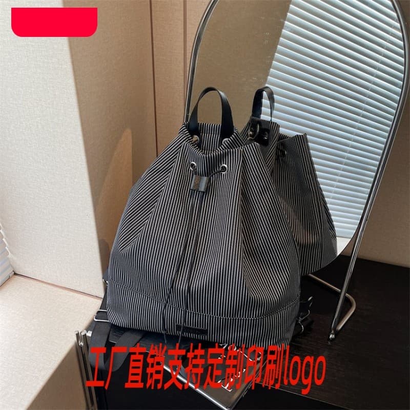 Casual mochila feminina de grande capacidade simples novo estilo Popular All-Match estudante mochila de lona para fora