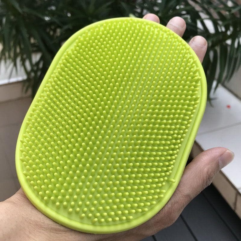 Escova de banho de mão grande para animais de estimação, escova de massagem de banho de gato de dupla utilização, escova