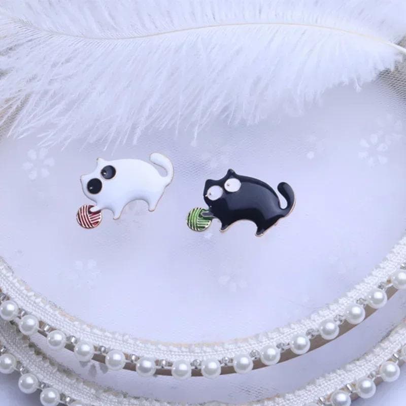 Moda Criativa Presentes Bonito Pouco Gordo Jogando Gato Broches Senhoras Liga Esmalte Gatos Festa Broche Jóias Acessório