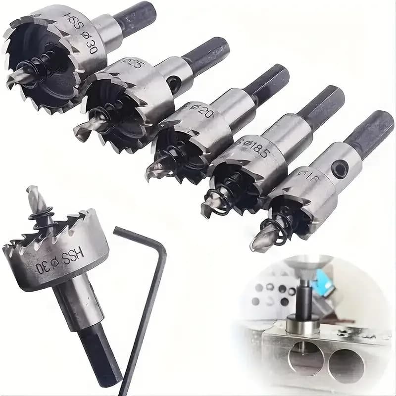 Buraco Viu Cortador Broca Conjunto Núcleo HSS Madeira Folha De Metal Macio Plástico PVC Aço Inoxidável Alta Velocidade P