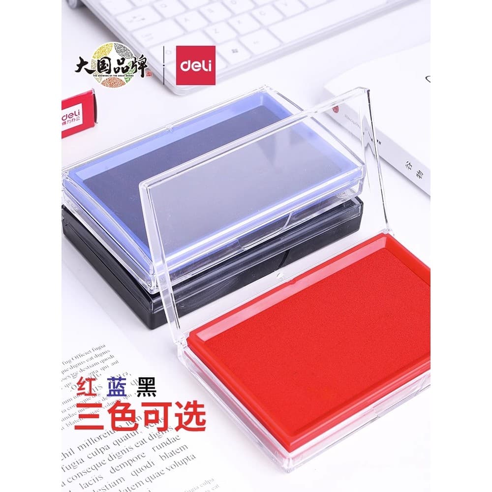 Deli Red Stamp Pad Almofada de carimbo oleosa Tamanho grande Almofada de carimbo de secagem rápida Caixa de carimbo Óleo