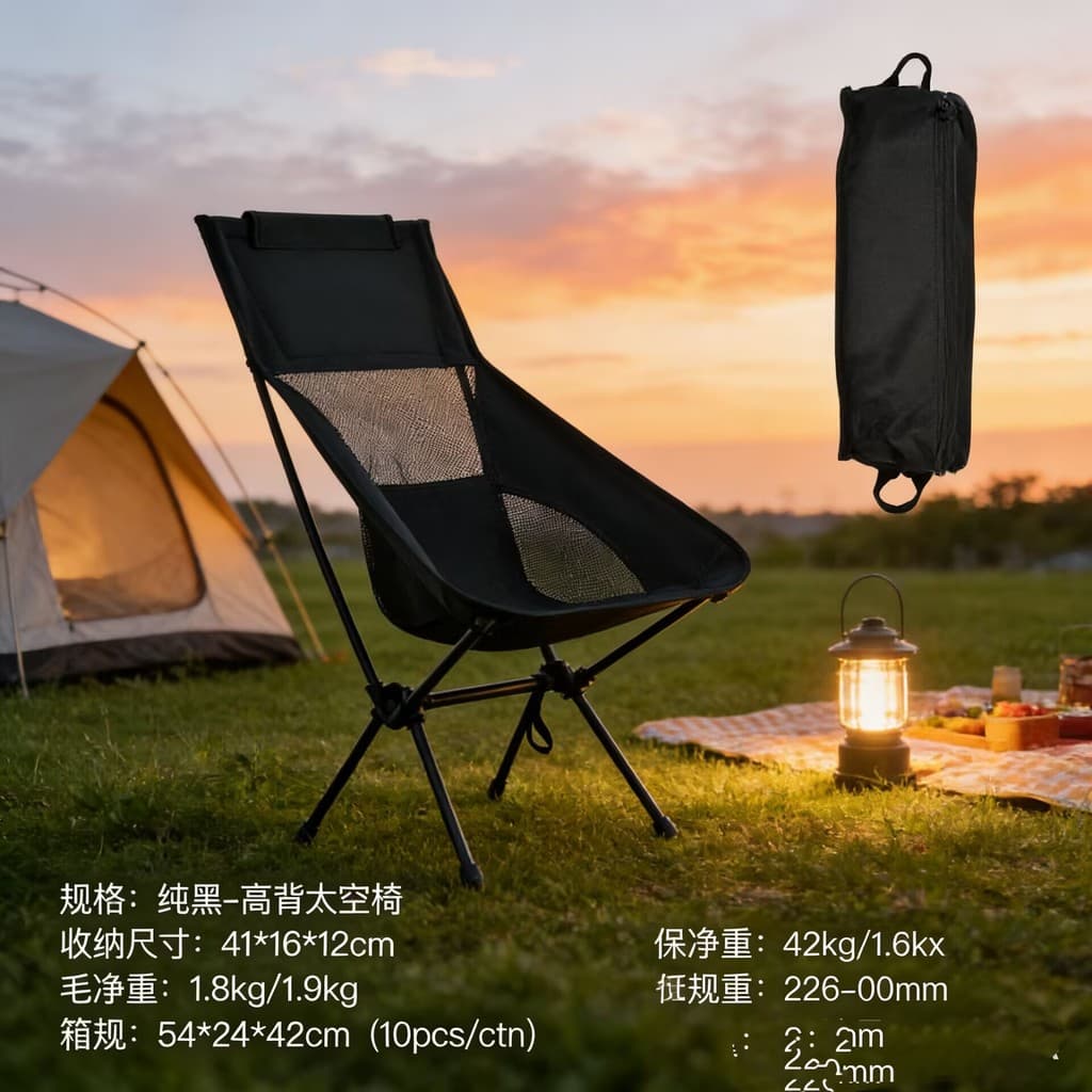 Cadeira de mesa dobrável ao ar livre cadeira de espaço portátil lua cadeira de acampamento cadeira dobrável acampamento