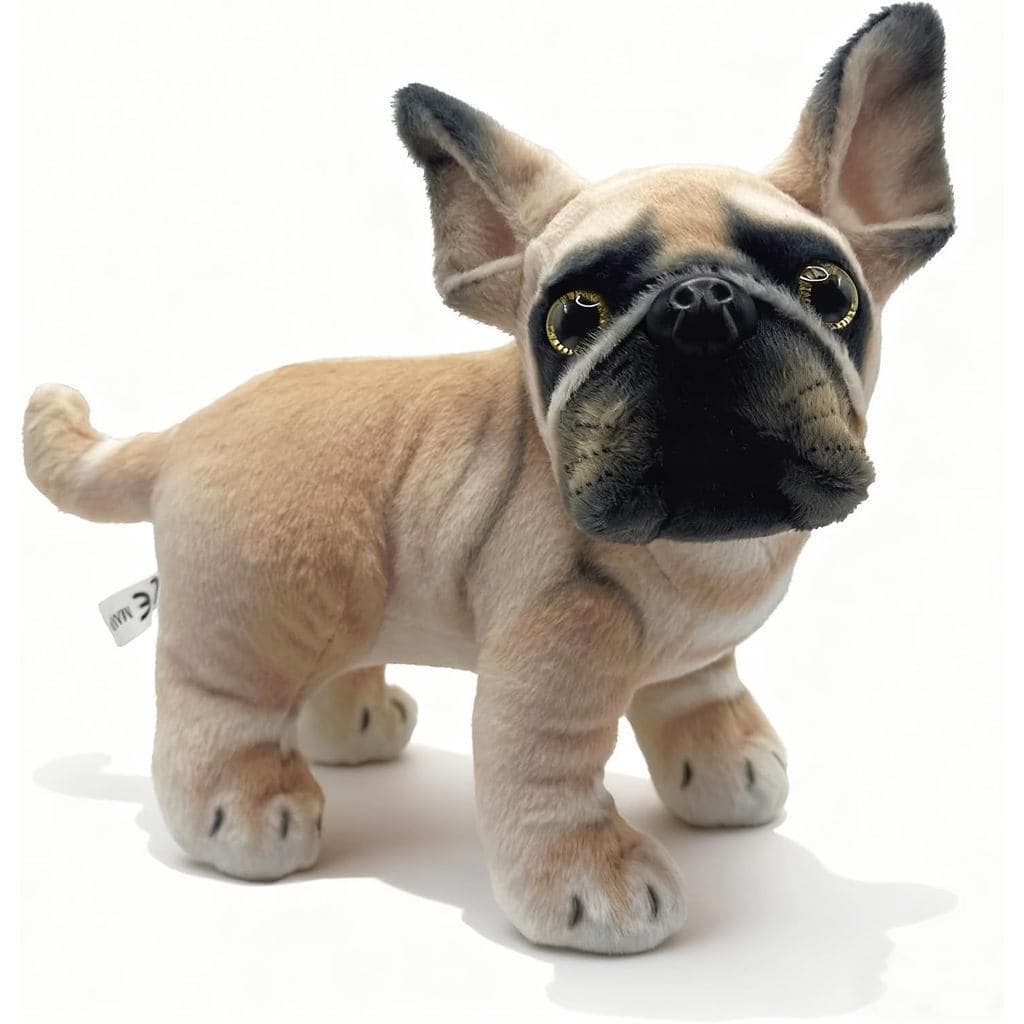Pelúcia Realista De Buldogue Francês De 9 " – Boneca Francesa Macia E Presente Perfeito Para Crianças , Amantes De Cães