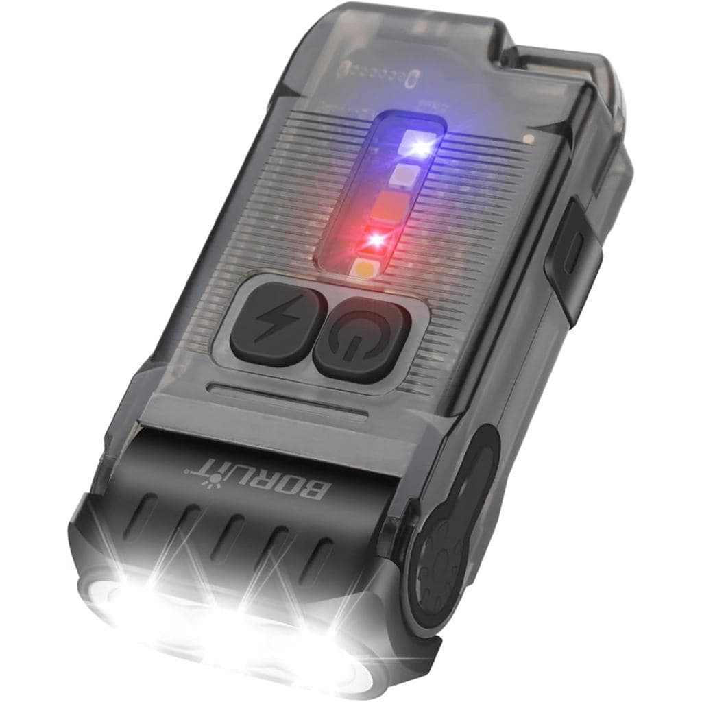 BORUIT V15 Lanterna Pequena Poderosa Super Brilhante com 80 °   Lanterna LED COB Mini de Bolso com Cabeça Giratória, Cli