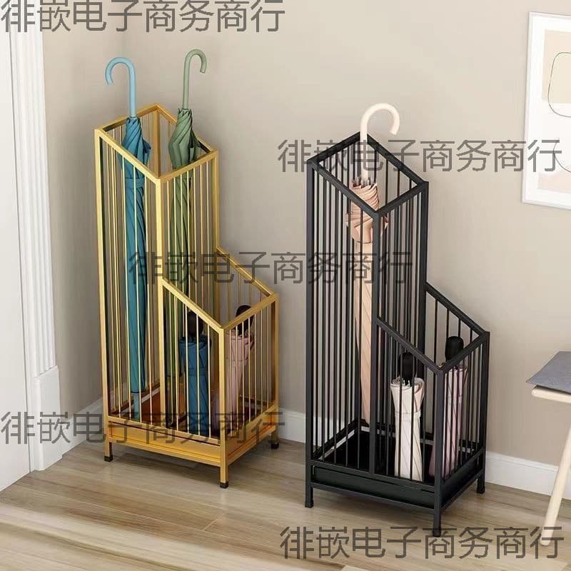 Suporte de guarda-chuvas de chão com drenagem, em ferro, de estilo luxuoso e elegante, para uso doméstico, adequado para